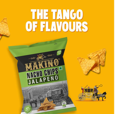 Makino Nacho Chips Jalapeno 60 gm | Tortilla Chips | Pack of 40 | Bulk Pack for Retail