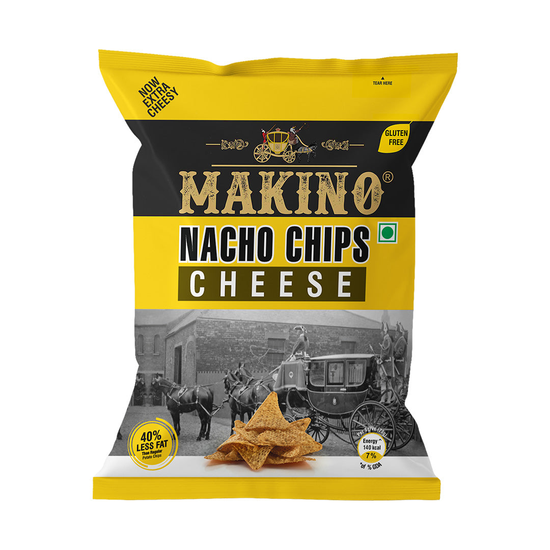 Makino Assorted Nacho Chips 60 gm | Pack of 120 pcs. | Bulk Pack for Retail | (Cheese, Jalapeno, Sweet Chilli, Tomato Salsa, Peri Peri, Roasted Masala)