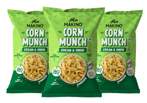 Makino Corn Munch (Cream & Onion)(Each 150 gm)(Pack of 3)