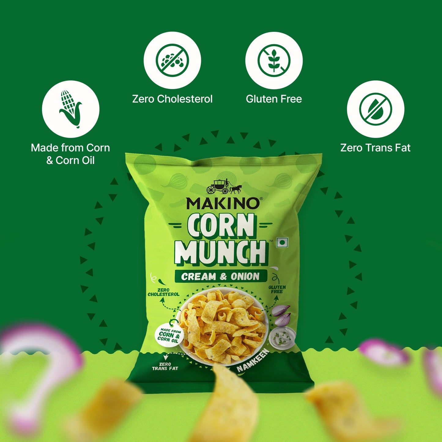 Makino Cornax (4 Assorted Corn Snacks)(Each 60 Jalapeno & Rosted masala /150 gm RCC & C&O)