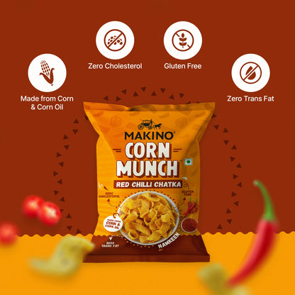 Makino Cornax (4 Assorted Corn Snacks)(Each 60 Jalapeno & Rosted masala /150 gm RCC & C&O)