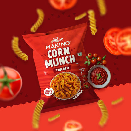Makino Corn Munch Tomato (Each 150gm) (Pack of 3)