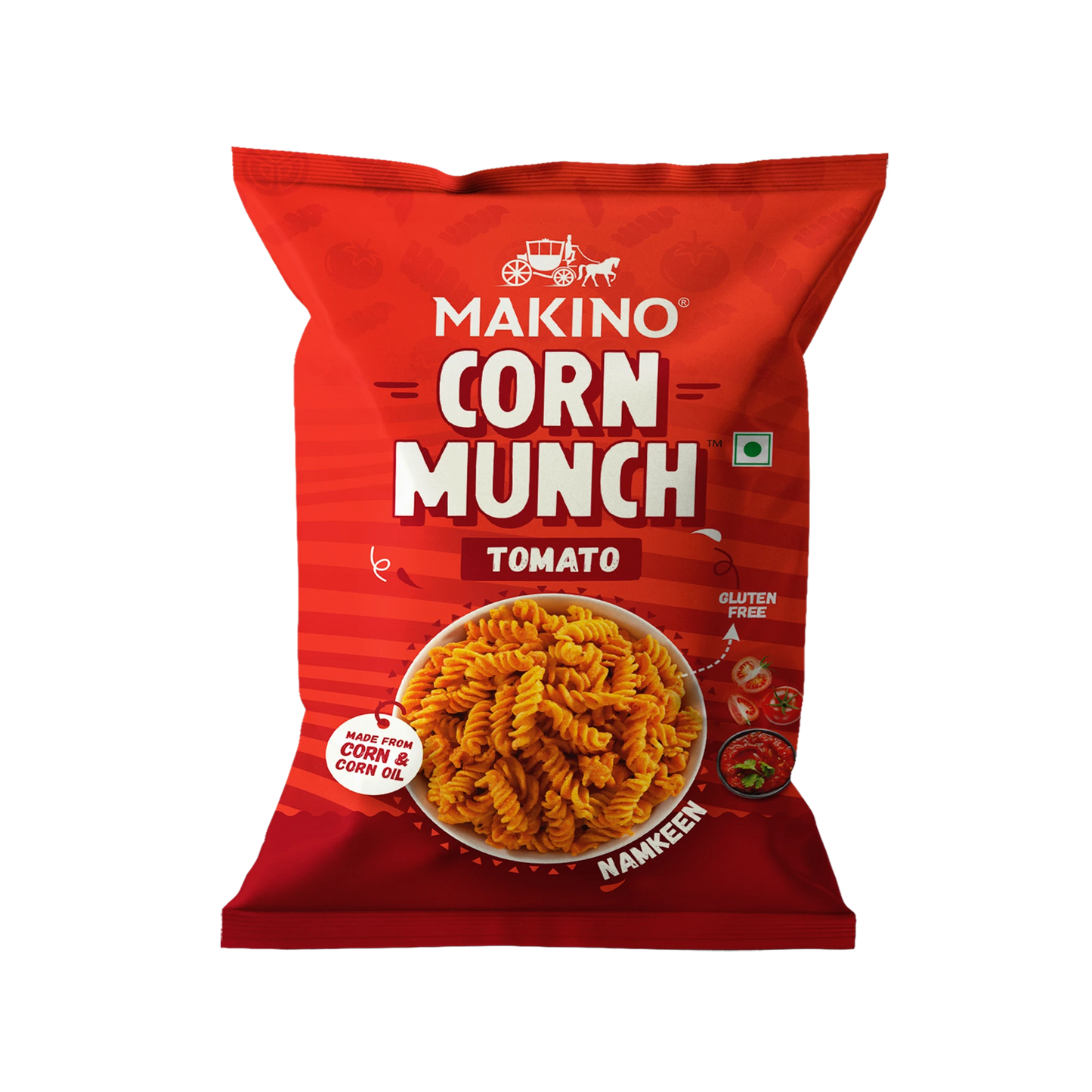Makino Corn Munch Tomato (Each 150gm) (Pack of 3)