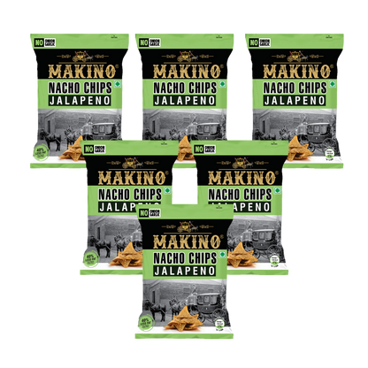Makino No Onion No Garlic Nacho Chips Jalapeno (Each 60 gm) (Pack of 6)