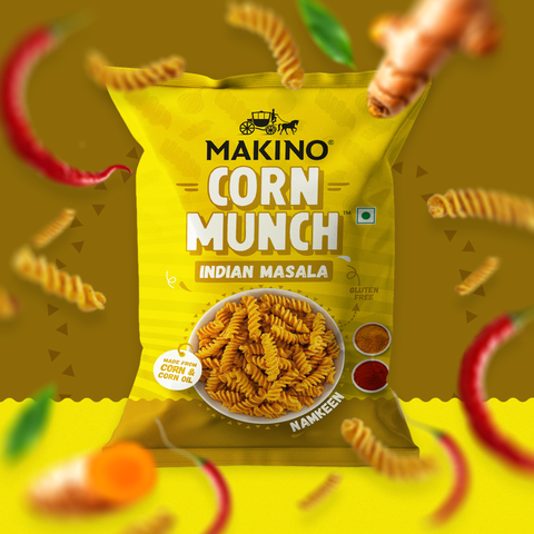 Makino Corn Munch Indian Masala (Each 150gm) (Pack of 3)