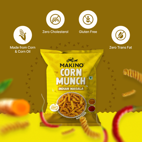 Makino Corn Munch Indian Masala (Each 150gm) (Pack of 3)