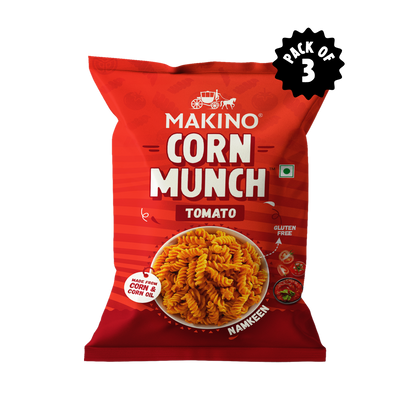 Makino Corn Munch Tomato (Each 150gm) (Pack of 3)