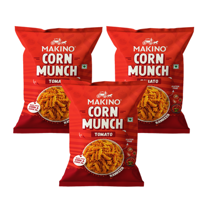 Makino Corn Munch Tomato (Each 150gm) (Pack of 3)