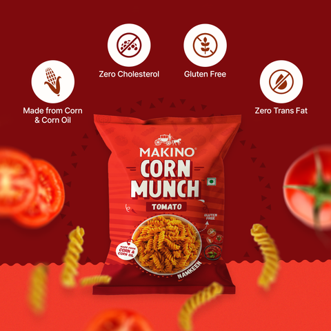 Makino Corn Munch Tomato (Each 150gm) (Pack of 3)