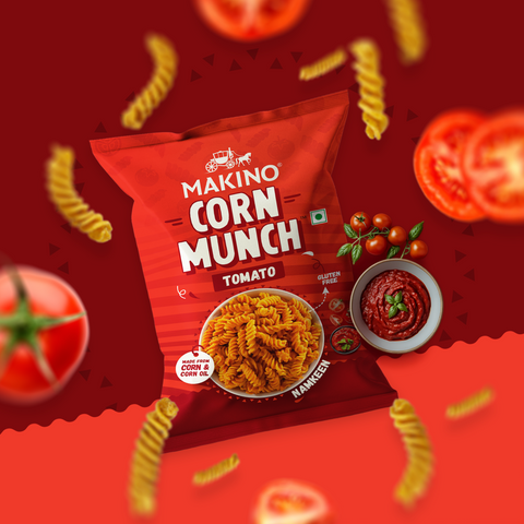 Makino Corn Munch Tomato (Each 150gm) (Pack of 3)