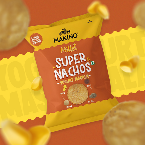 Makino Super Nachos Millets Yogurt Masala (60gm) (Pack of 6)
