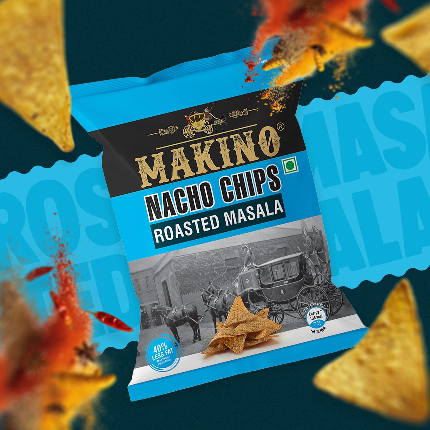 Makino Cornax (4 Assorted Corn Snacks)(Each 60 Jalapeno & Rosted masala /150 gm RCC & C&O)