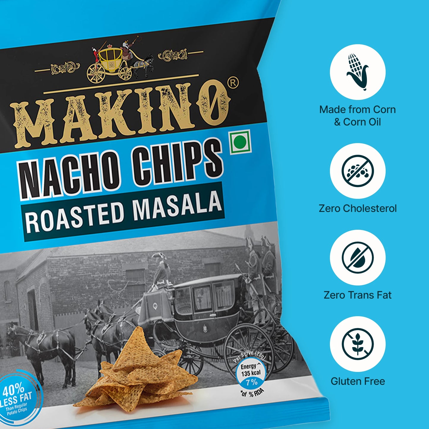 Makino Cornax (4 Assorted Corn Snacks)(Each 60 Jalapeno & Rosted masala /150 gm RCC & C&O)