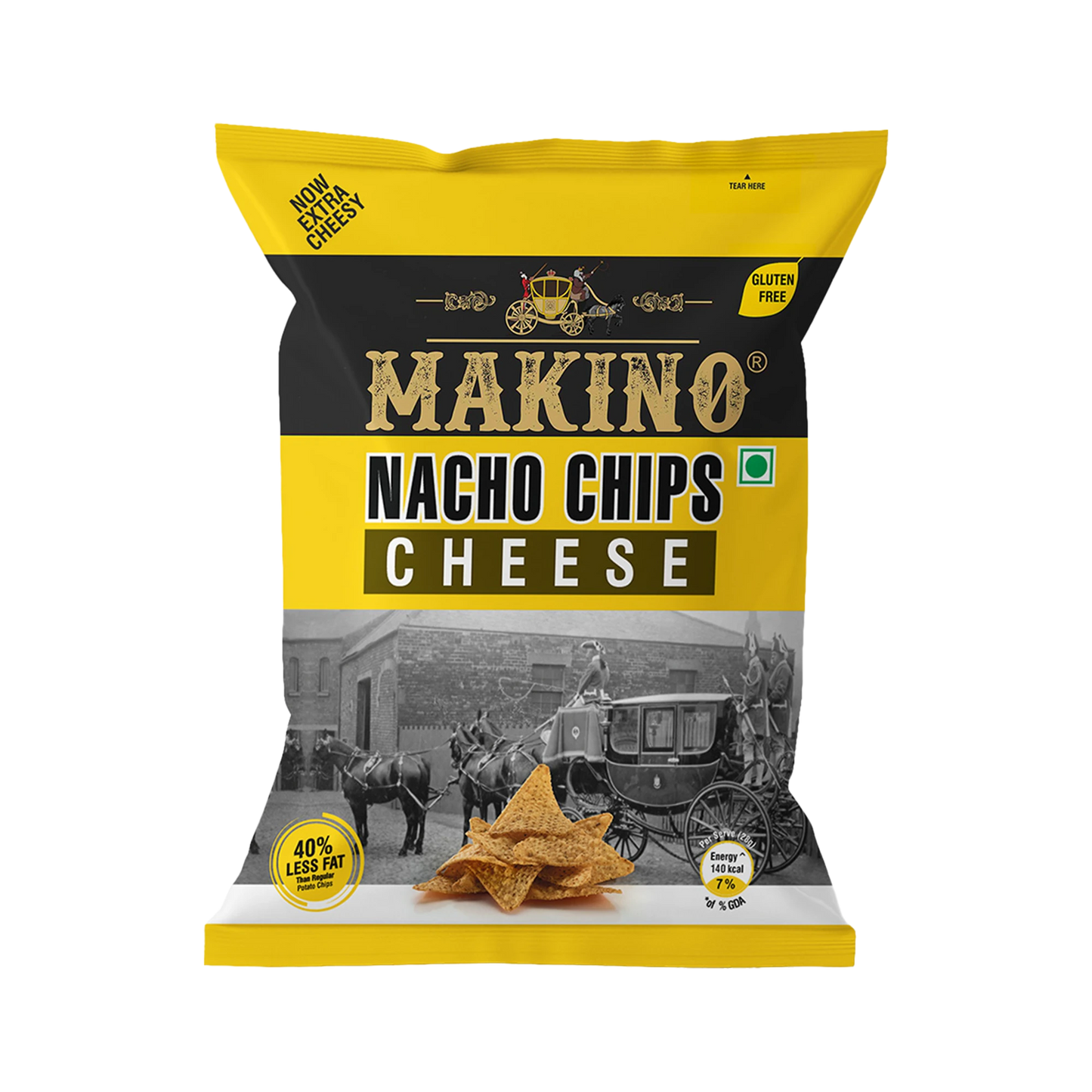Makino Assorted Nacho Chips 60 gm | Pack of 120 pcs. | Bulk Pack for Retail | (Cheese, Jalapeno, Sweet Chilli, Tomato Salsa, Peri Peri, Roasted Masala)