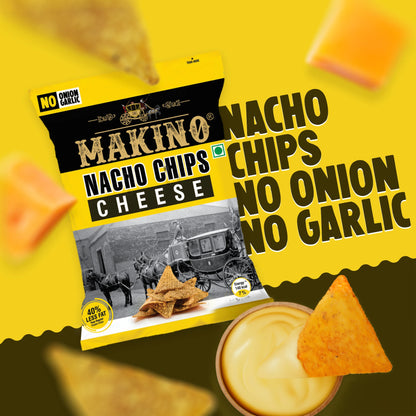 Makino No Onion No Garlic Nacho Chips (Cheese, Jalapeno)(Each 60 gm)(Pack of 6)