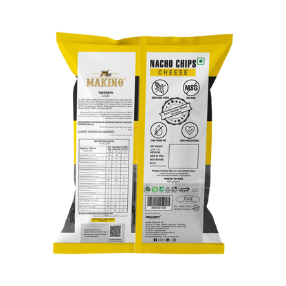 Makino No Onion No Garlic Nacho Chips (Cheese, Jalapeno)(Each 60 gm)(Pack of 6)