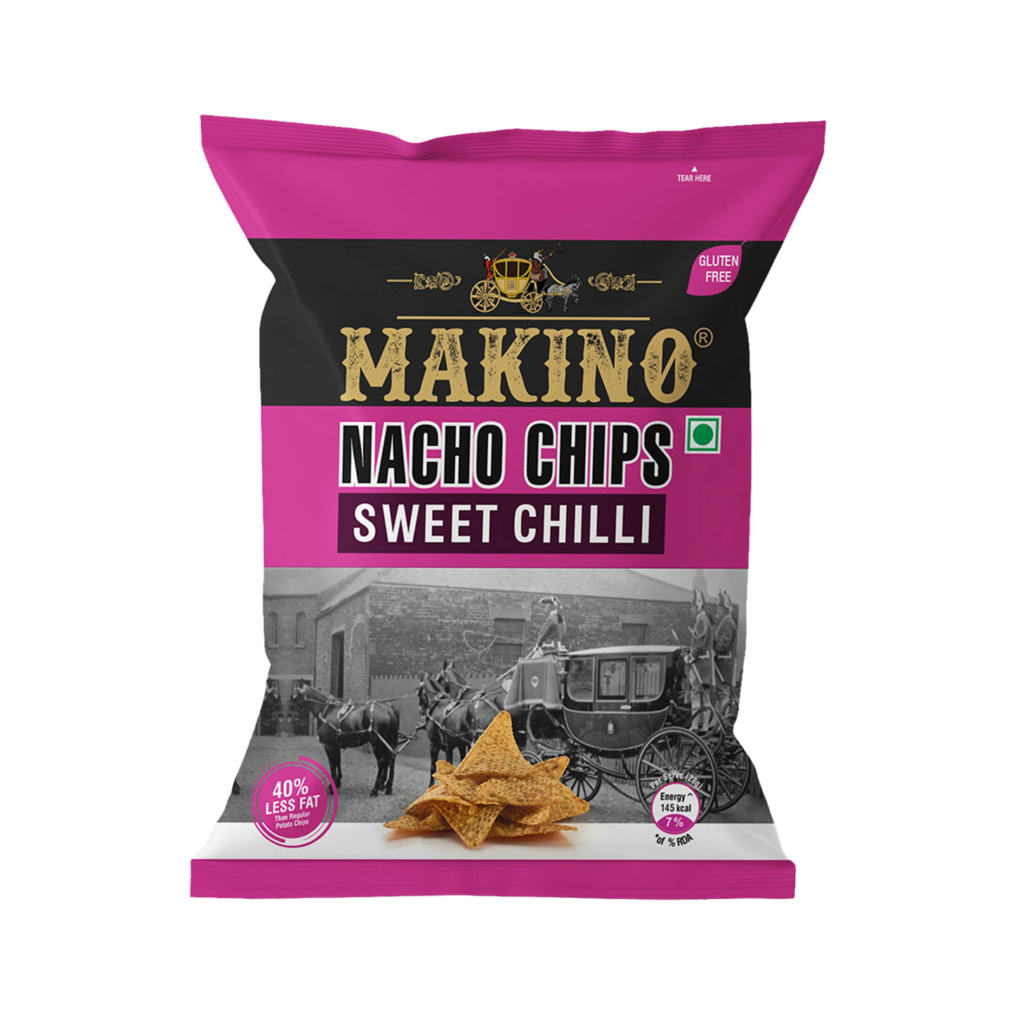 Makino Assorted Nacho Chips 60 gm | Pack of 120 pcs. | Bulk Pack for Retail | (Cheese, Jalapeno, Sweet Chilli, Tomato Salsa, Peri Peri, Roasted Masala)