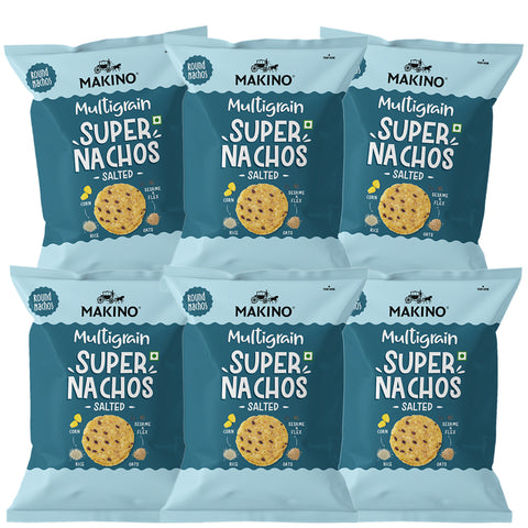 Makino Super Nachos Multigrain Salted (60gm) (Pack of 6)