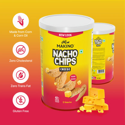 Makino Cheese Round & Stacked Nachos (Each 107 Gm)(Pack Of 2)