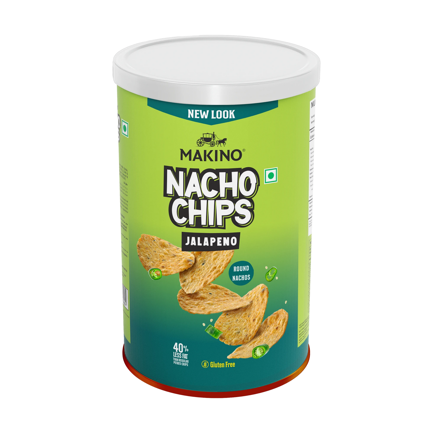 Makino Assorted Round & Stacked Nachos (Cheese, Jalapeno)(Each 107 gm)(Pack of 2)