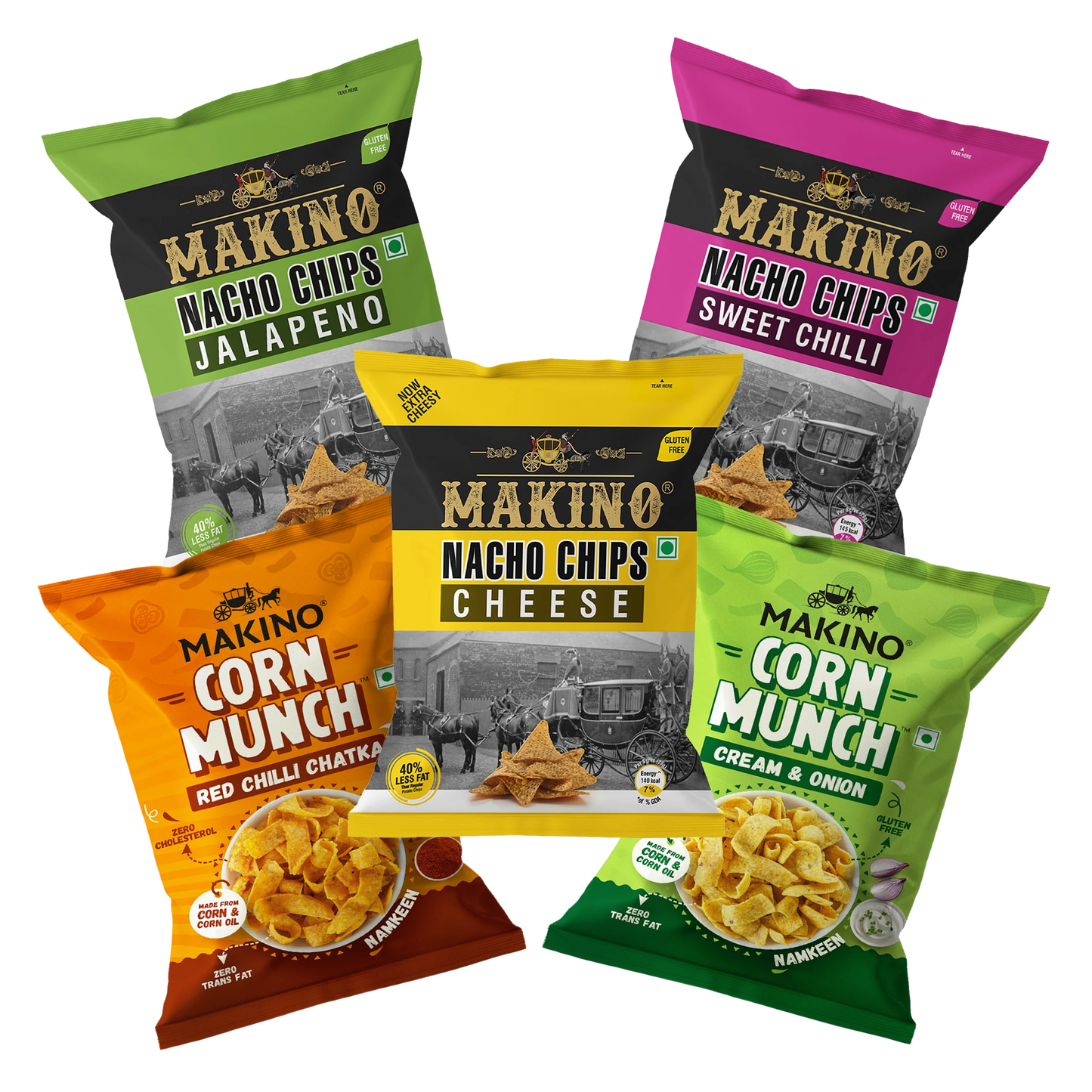 Makino Assorted ₹ 20 Packs (Each 40 gm) (Pack of 10)
