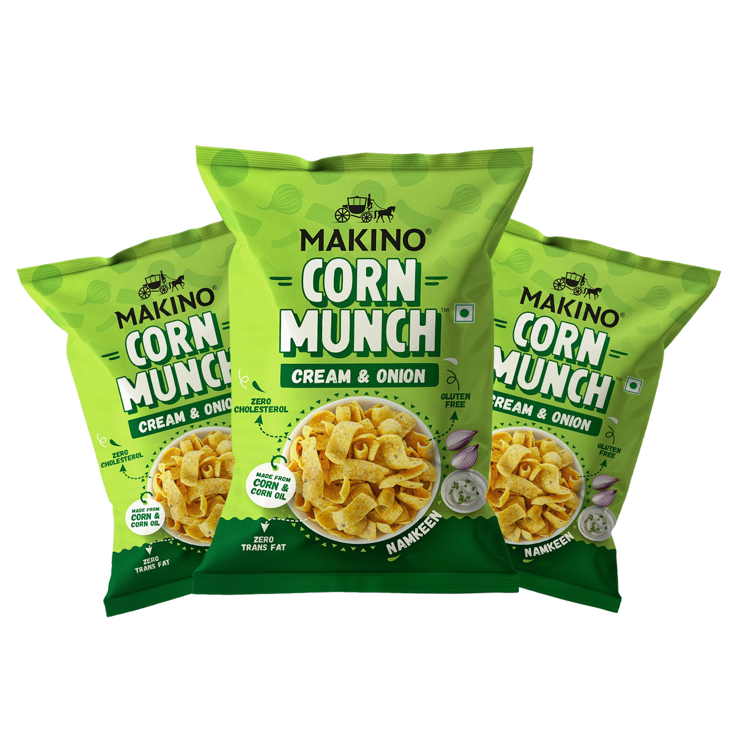 Makino Corn Munch (Cream & Onion)(Each 150 gm)(Pack of 3)