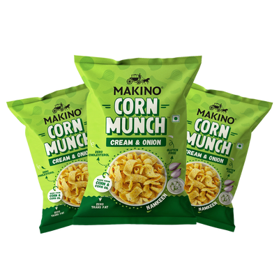 Makino Corn Munch (Cream & Onion)(Each 150 gm)(Pack of 3)