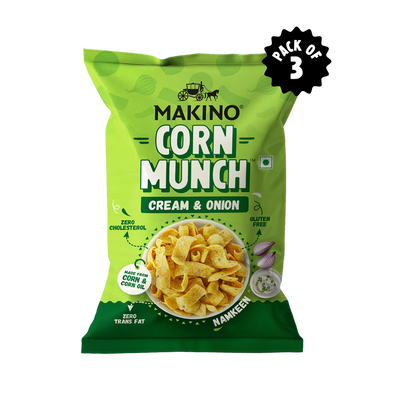 Makino Corn Munch (Cream & Onion)(Each 150 gm)(Pack of 3)