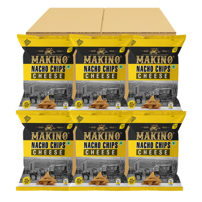 Makino Nacho Chips Cheese 60 gm | Pack of 120 | Bulk Pack for Retail| Tortilla Chips