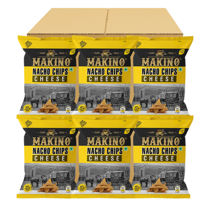 Makino Nacho Chips Cheese 60 gm | Pack of 120 | Bulk Pack for Retail| Tortilla Chips