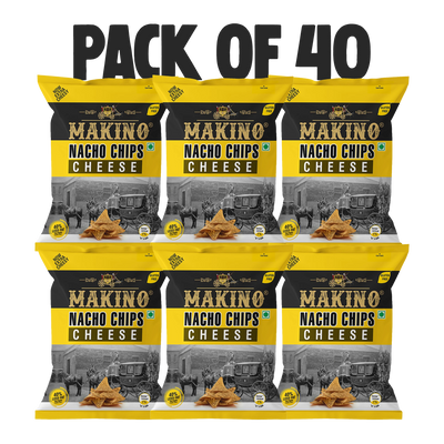 Makino Nacho Chips Cheese 60 gm | Pack of 120 | Bulk Pack for Retail| Tortilla Chips