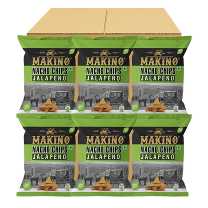 Makino Nacho Chips Jalapeno 60 gm| Pack of 120 pcs. | Bulk Pack for Retail | Tortilla Chips