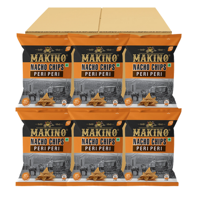 Makino Nacho Chips Peri Peri 60 gm  | Pack of 120  pcs. | Bulk Pack for Retail | Tortilla Chips