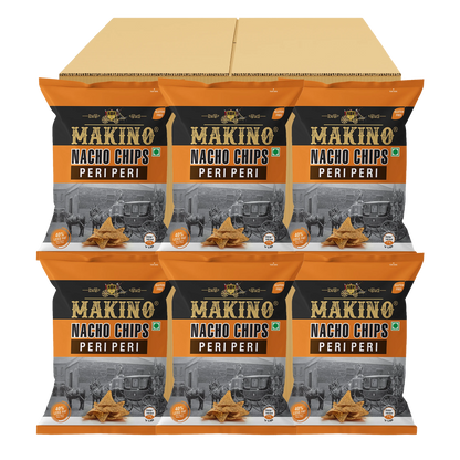 Makino Nacho Chips Peri Peri 60 gm  | Pack of 120  pcs. | Bulk Pack for Retail | Tortilla Chips