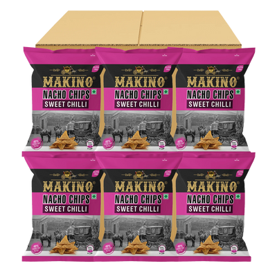 Makino Nacho Chips Sweet Chilli 60 gm  | Pack of 120 pcs. | Bulk Pack of Retail | Tortilla Chips