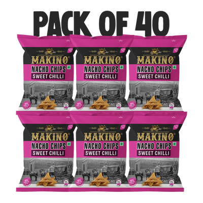 Makino Nacho Chips Sweet Chilli 60 gm  | Pack of 120 pcs. | Bulk Pack of Retail | Tortilla Chips