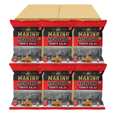Makino Nacho Chips Tomato Salsa 60 gm | Pack of 120 pcs.  | Bulk Pack of Retail | Tortilla Chips