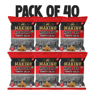 Makino Nacho Chips Tomato Salsa 60 gm | Pack of 120 pcs.  | Bulk Pack of Retail | Tortilla Chips