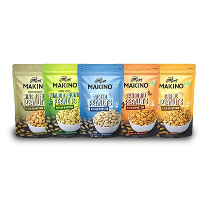 Makino Assorted Roasted Peanuts (Each 150 gm) (Pack of 5)