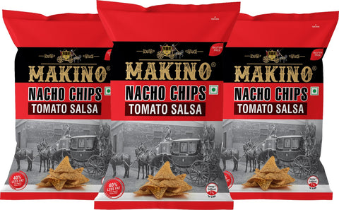 Makino Tomato Salsa Nachos Chips. A party pack combo of 3 Corn Tomato Salsa Nachos Corn chips 