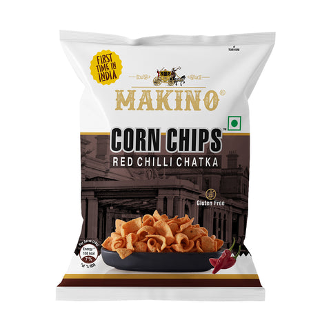 Makino Red Chilli Chatka Corn Chips. First Time in India Corn Snacks