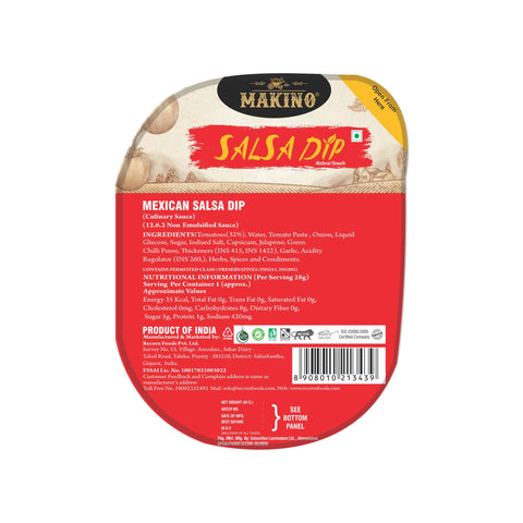 Makino Mexican Salsa Dip Ingredients, Nutritution facts and other details 